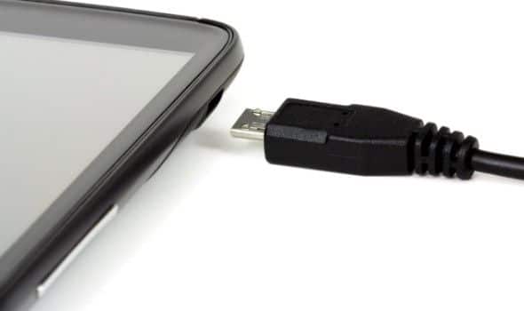 Connect tablet with USB cable