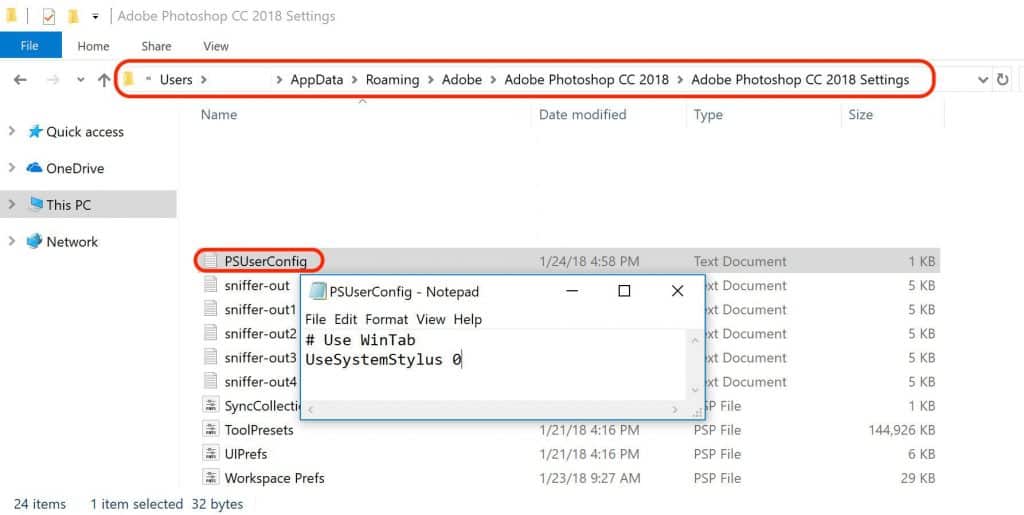 Edit PSUserConfig File Under Photoshop Folder