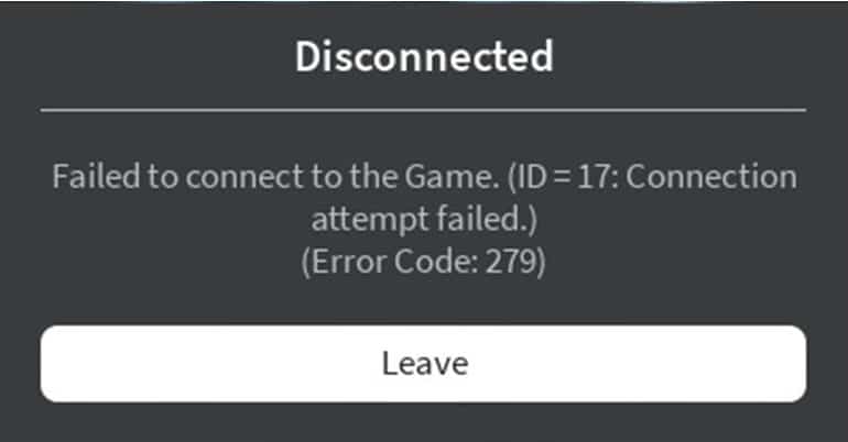 Failed To Connect to the Game