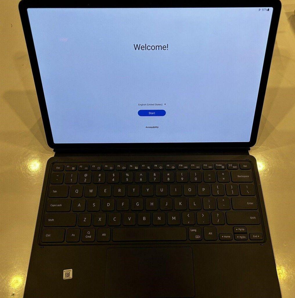 Samsung Galaxy Tab S7 plus with keyboard