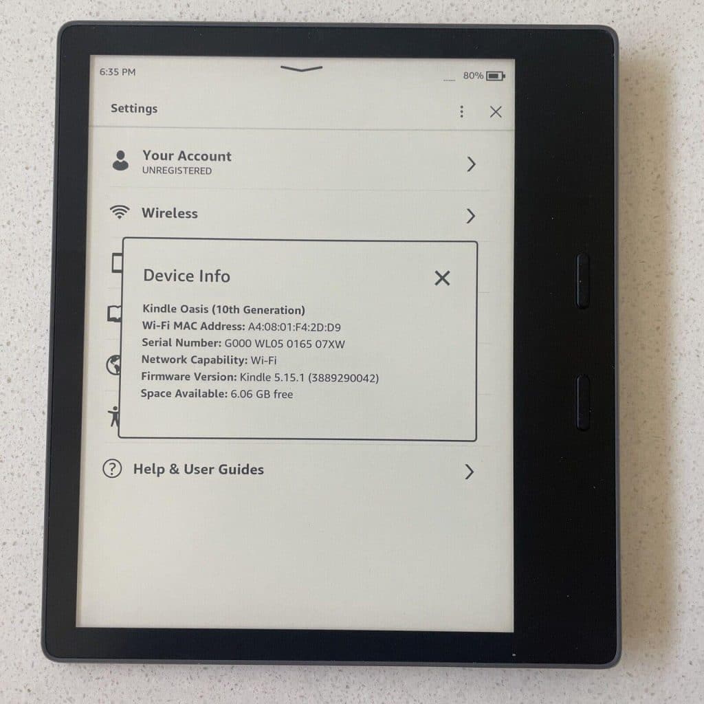 Kindle Oasis Display